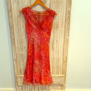 Stunning Muse Slip Dress w/ gold threaded overlay.